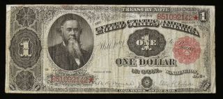 1891 $1 Stanton Treasury Note Vf Circulated,  Folds,  No Pinholes Fr - 352
