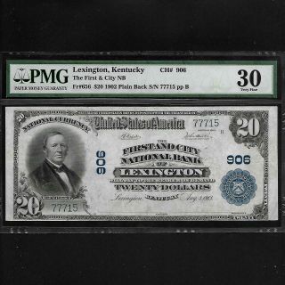 Fr 656 $20 1902 National Bank Note Large Lexington Kentucky Pmg 30 Very Fine