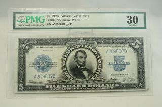1923 Lincoln Porthole $5 Silver Certificate Pmg Vf 30
