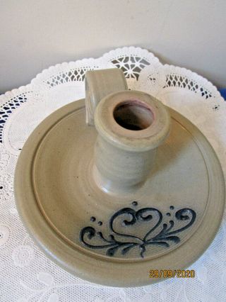 Maple City Pottery Hand Made Stoneware Finger Candle Holder - Heart Design