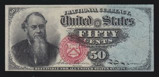 Us 50c Stanton Fractional Currency Note 4th Issue Fr 1376 Ch Cu (005)