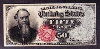 Us 50c Stanton Fractional Currency Note 4th Issue Fr 1376 Ch Cu (002)
