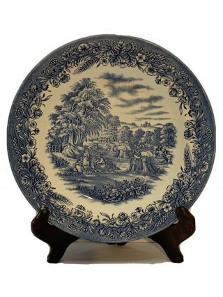 Churchill China Currier And Ives Harvest 10” Dinner Plate.  England