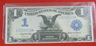 1899 Us Silver Certificate $1 Black Eagle One Silver Dollar Paper Currency