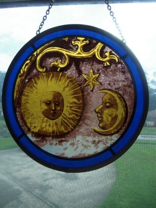 Vintage Sun,  Moon And Stars Stained Glass Roundel - Metropolitan Museum Of Art