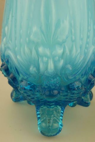Blue Opalescent Piasa Bird Footed Vase Sowerby,  Dugan or Duncan Miller USA KC457 3