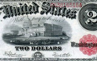 Hgr Sunday 1917 $2 Legal Tender ( (gorgeous))  Appears Near Uncirculated