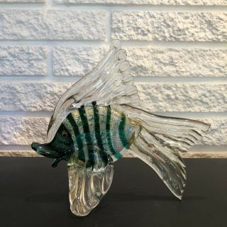 Fabulous Vintage Murano Art Glass Fish 7 3/4” X 6 3/4”