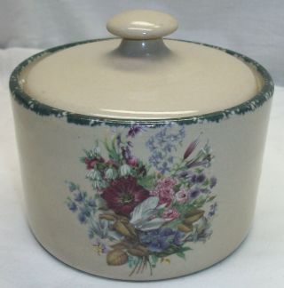 Home & Garden Party " Floral Splendor " Stoneware Small 4 1/4 " Tall Canister 2000