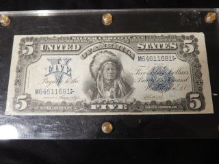 1899 UNITED STATES CHIEF $5 SILVER CERTIFICATE VF/XF 2