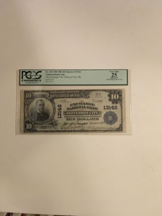 1902 Bs $20 The Exchange Nb Of Jefferson City,  Missouri.  Ch 13142 Vf25