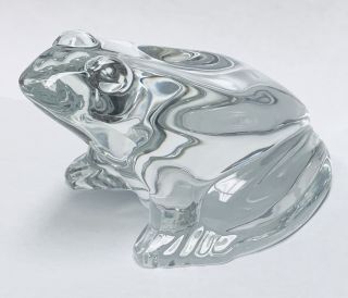 Baccarat France Crystal Glass Frog Figurine / Paperweight