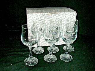 Set Of 6 Rosenthal Crystal Classic Monbijou 6 3/8” Red Wine Glasses Labels Nib
