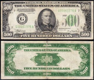 1934 $500 Chicago Federal Reserve Note G00161576a