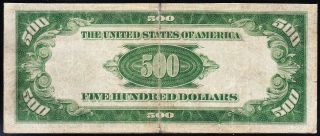1934 $500 Chicago Federal Reserve Note G00161576A 3