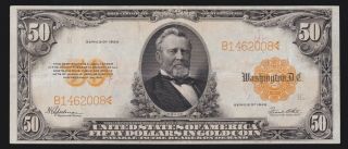 Us 1922 $50 Gold Certificate Fr 1200 Vf - Xf (- 008)
