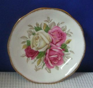 Lady Sylvia By Queen Anne Replacement Saucer Scalloped Red White Roses China