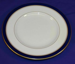 Pristine Royal Worcester Howard Cobalt Blue W Gold Trim 6 1/4 " Bread Plate