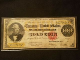 1922 $100 Gold Note Certificate