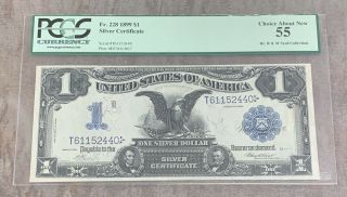 Fr.  228 1899 $1 Silver Certificate Pcgs Curency Grading Choice About 55 Bill