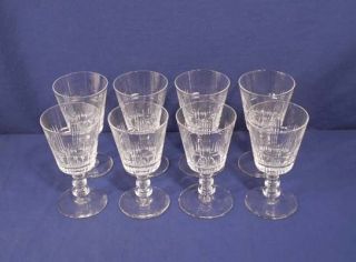 8 Vintage Rock Sharpe Crystal Glass Corral Water Goblet Glasses 6 - 1/4 " Tall