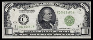 1928 PHILADELPHIA $1000 ONE THOUSAND DOLLAR BILL Fr.  2210 C00015450A 2