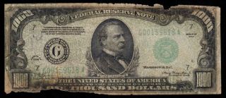 1 DAY $1000 BILL 1934 CHICAGO THOUSAND DOLLAR FRN Fr.  2211G 500 G159618A 2