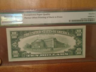 Error Note 1969 $10 PMG 64 Choice Uncirculated EPQ Offset Printing back to front 2