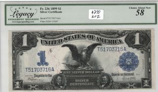 Fr.  236 1899 $1 Silver Certificate Choice About Unc