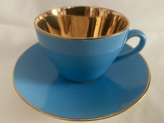 Royal Copenhagen Denmark Blue Demitasse Espresso Tea Cup And Saucer Confetti