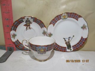Royal Standard Bone China - Bonnie Scotland Cup,  Saucer And Snack Plate