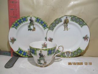 Royal Standard Bone China - Bonnie Scotland Cup,  And Two Snack Plates