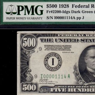 Pmg 1928 Gold Clause $500 Minneapolis Five Hundred Dollar Bill Fr.  2200 I00001114