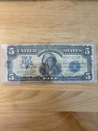 Series Of 1899 $5 Silver Certificate - Indian Chief Fr 273 - Vernon & Treat