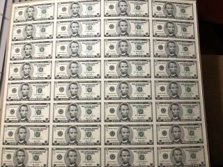 2006 $5 32 - Subject Uncut Sheet,  Hf/a Block Type 1,  Only 7,  000 Sheets Made
