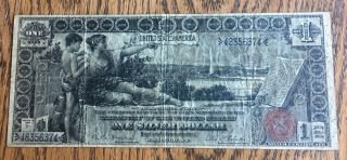 1896 $1 Us Educational Silver Certificate Large Size Note - Detail