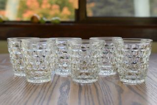 6 Fostoria Crystal American 3 1/4 " Old Fashioned Whiskey Glasses