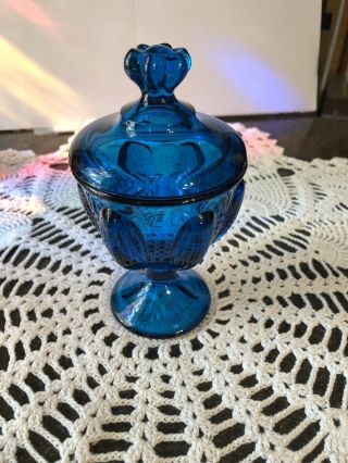 Viking Glass Bluenique 6 - Petal Jar - - 5 3/4 Inches Tall