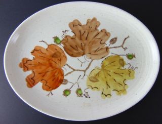 Metlox Poppy Trail Fall Leaf Oval 13” Platter Dish Serving Plate Dinnerware Usa