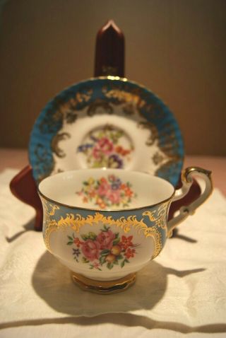 Paragon Teacup Saucer,  Bone China,  Floral Gold Trim,  England