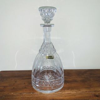 Vintage Rexxford Full Lead Crystal Entirely Hand Cut Crystal Decanter 12” Tall.