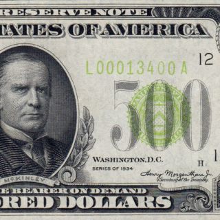Trophy Note Lgs 1934 $500 San Francisco Five Hundred Dollar Bill Fr.  2201 13400a