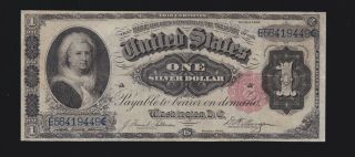 Us 1891 Martha $1 Silver Certificate Open Back Fr 223 Vf - Xf (- 449)