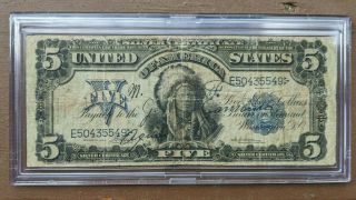 1899 $5 Five Dollar Silver Certificate Indian Chief