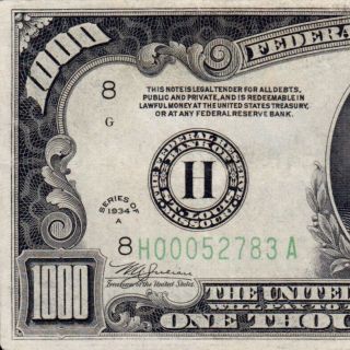 Gorgeous 1934a St.  Louis $1000 One Thousand Dollar Bill Fr.  2212 - H 500 H00052740a