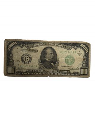 1934a $1000 One Thousand Dollar Bill Frn Chicago.