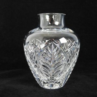 Vintage Signed Tiffany & Co Full Lead Crystal Vase Leaf Pattern 5 - 1/2 " Tfc33