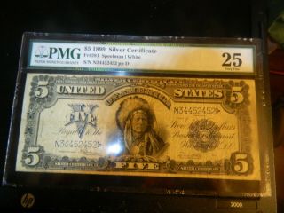AC Fr 281 1899 $5 Silver Certificate PMG 25 CHIEF NOTE 3