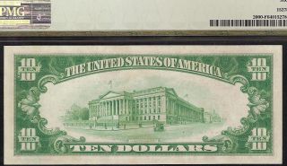 UNC 1928 $10 DOLLAR ATLANTA NUMERICAL FRN GOLD ON DEMAND NOTE Fr 2000 - F PMG 64 2