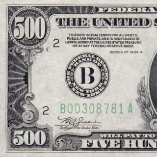 Gorgeous 1934a $500 York Five Hundred Dollar Bill Fr.  2202 308781a